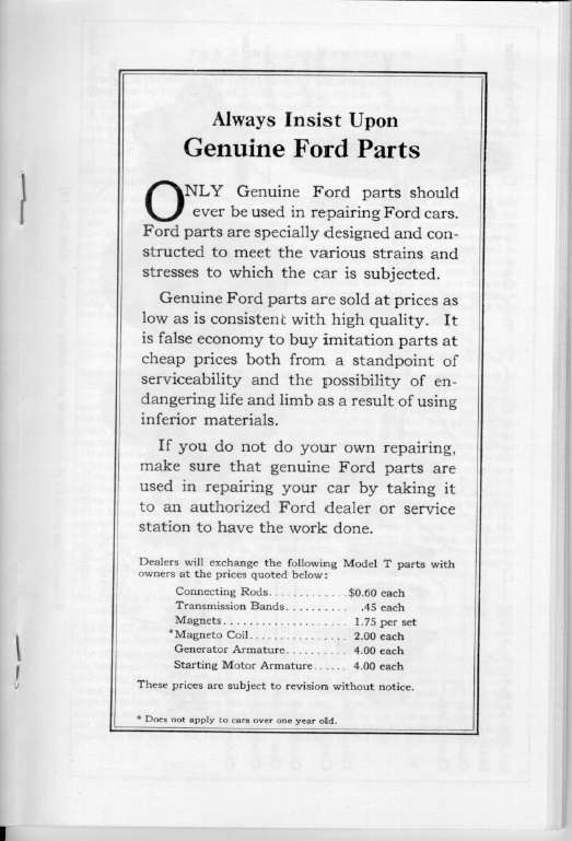 1925 Ford Owners Manual Page 58